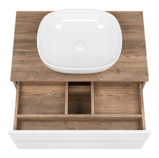 Подвесная тумба под раковину Brevita Dakota DAK-09080-19/01-2Я 80см дуб Галифакс олово/белый